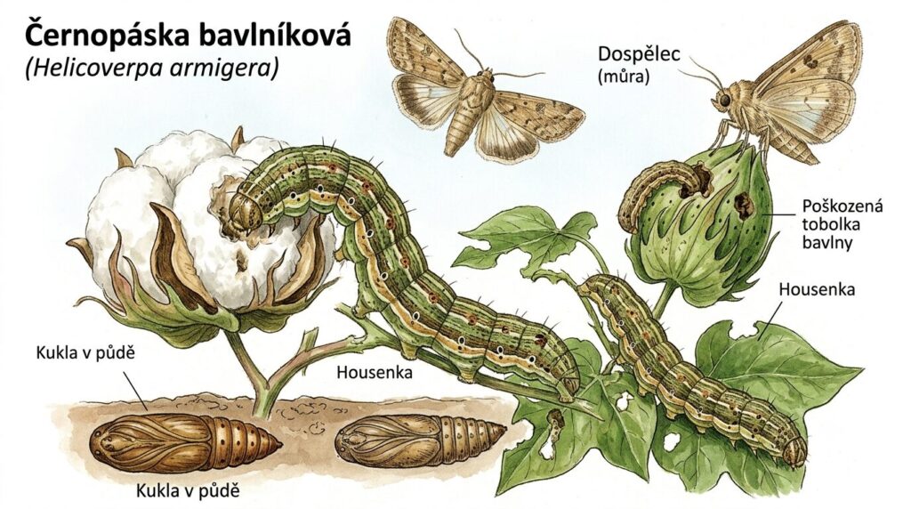 Černopáska bavlníková Grafika: Gemini