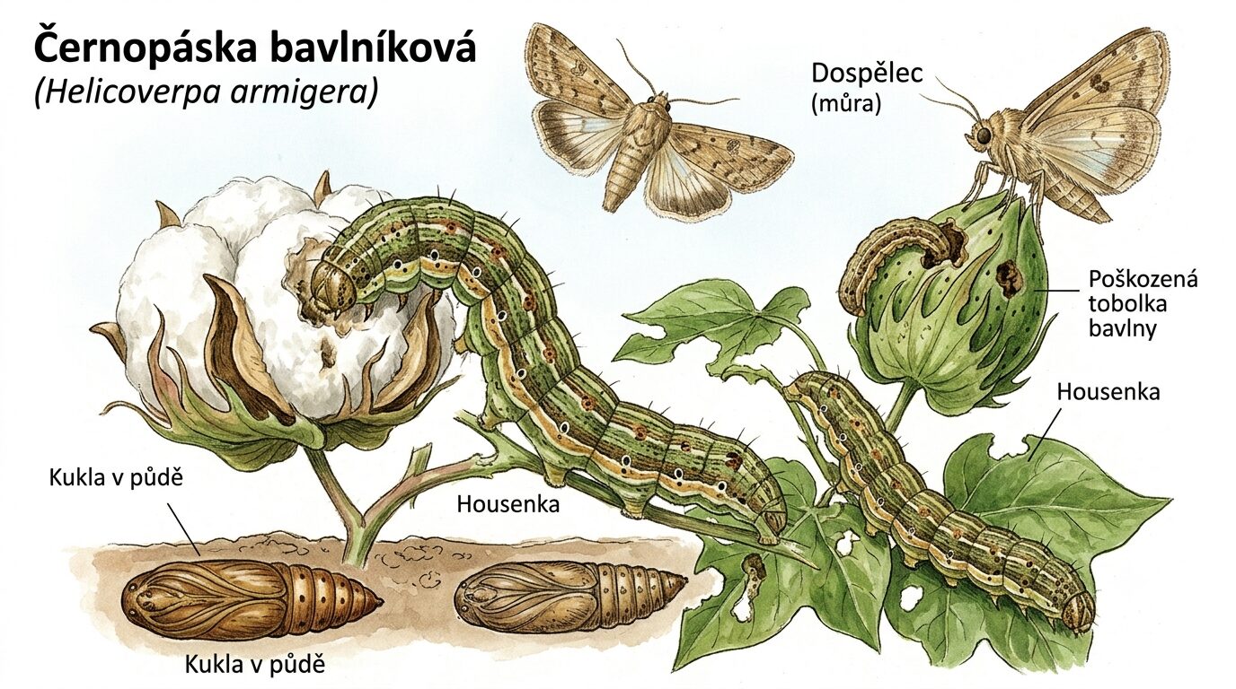 Černopáska bavlníková Grafika: Gemini